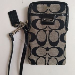 Coach black cigarette wristlet